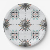 Atomic Starburst Retro Mid Century Modern ペーパープレート (正面)