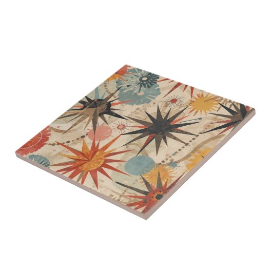 Atomic Starburst retro Mid Century Modern pastel タイル (側面)