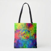 [Atomic Tie-Dye] Peace Symbol Custom Text Tote Bag トートバッグ (正面)