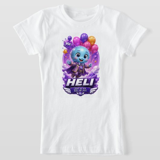 ATOMIVRA ヘリウム キャラクター - 貴ガス化学 Tシャツ (レイダウン)