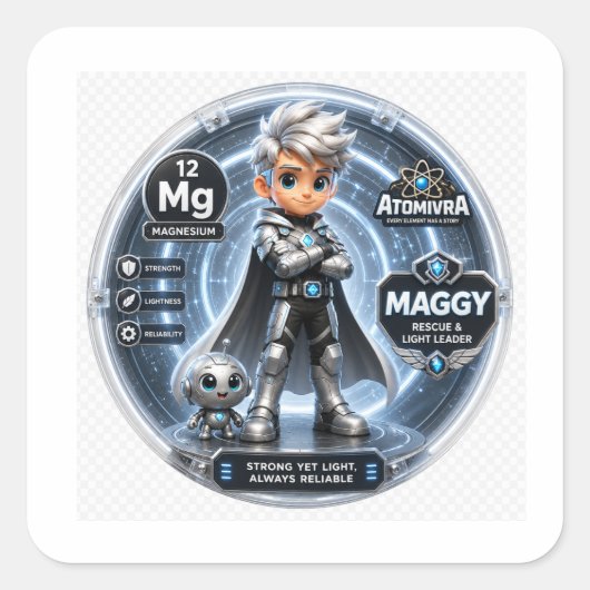 ATOMIVRA マグネシウム キャラクター スクエアシール (正面)