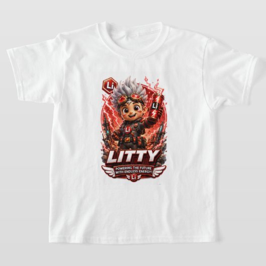  ATOMIVRA リチウム文字  Tシャツ (レイダウン)