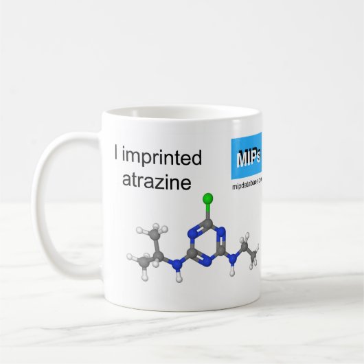 atrazineのテンプレートのマグの球および棒モデル コーヒーマグカップ (左)