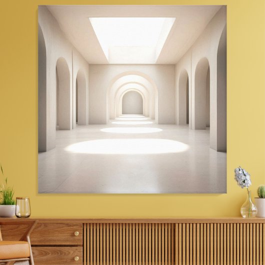 Atrium with Skylight Opening キャンバスプリント (インサイチュ (リビング))