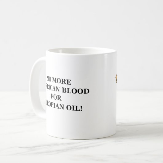 Atropianの油のためのアメリカの血無し! コーヒーマグカップ (正面左)