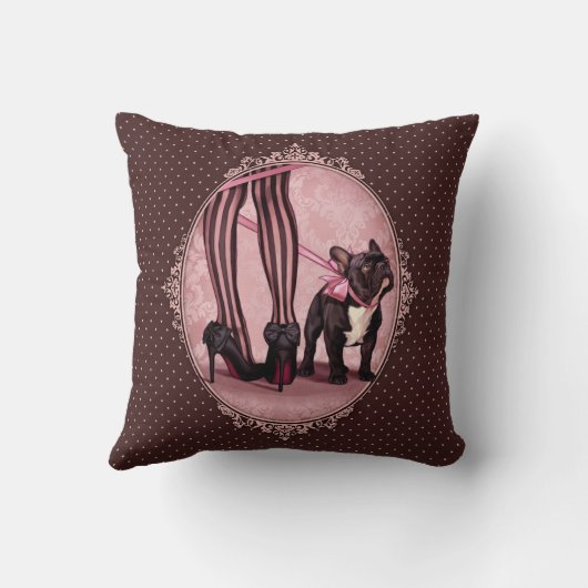Attachée à mon Bouledogue Français クッション (裏面)