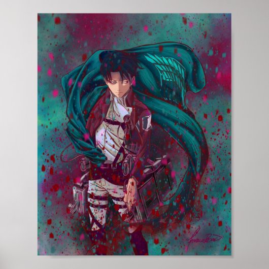 Attack On Titan Fanart Levi Ackermanバージョン25 ポスター (正面)