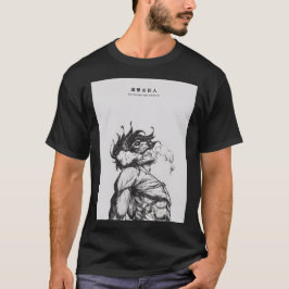 Attack Titan Figure Dark Anime Line Art Eren Tシャツ