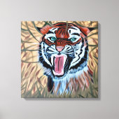 Attacking tiger hand painted on canvas  キャンバスプリント (正面)
