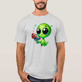 Attaque d'alien au pistolet à bulles. tシャツ