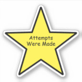 Attempts Were Made 星 ステッカー – ジョーク ステッカー シール (正面)
