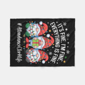 Attendance Clerk Gnome Everything Is Fine Funny Ch フリースブランケット (正面(横))