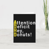 Attention Deficit Hey Donuts Funny Gift Tee Adhd M カード (正面)