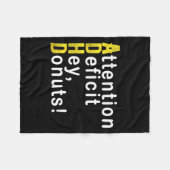 Attention Deficit Hey Donuts Funny Gift Tee Adhd M フリースブランケット (正面(横))