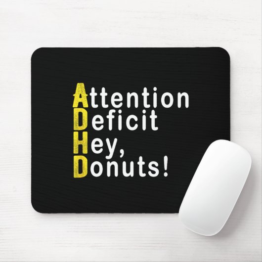 Attention Deficit Hey Donuts Funny Gift Tee Adhd M マウスパッド (マウス)
