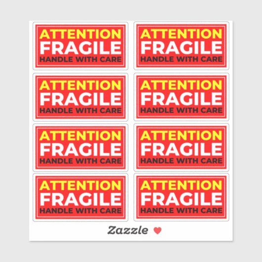 Attention Fragile Stickers (Handle with Care) シール (シート)