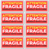 Attention Fragile Stickers (Handle with Care) シール (正面)