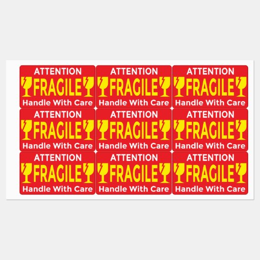 Attention Fragile Stickers – Handle With Care Ship ラベル (シート)