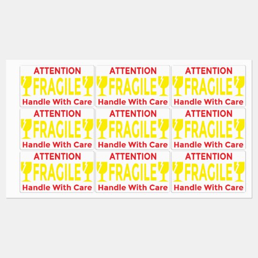 Attention Fragile Stickers – Handle With Care Ship ラベル (シート)
