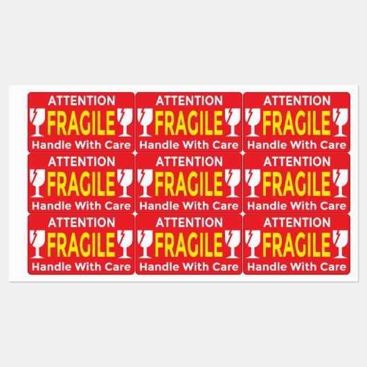 Attention Fragile Stickers – Handle With Care Ship ラベル (シート)