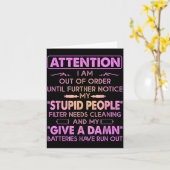 Attention I Am Out Of Order Until Further Notice M カード (黄色い花)