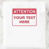 Attention Sign, template 長方形シール (バッグ)