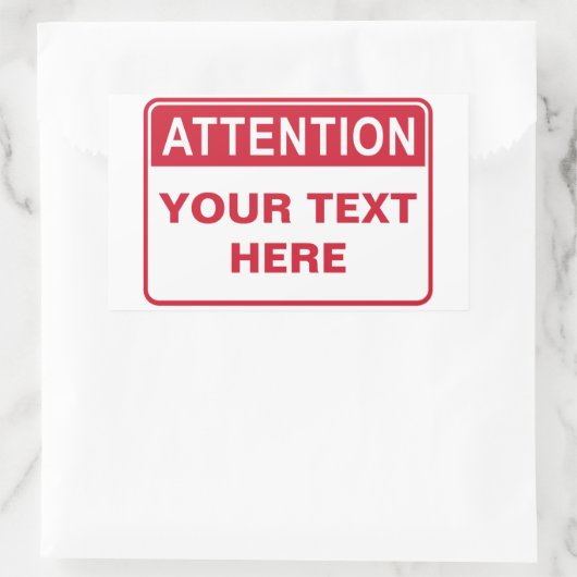 Attention Sign, template 長方形シール (バッグ)