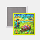 ATTICUS ～ヴィンテージ復活祭の少年～復活祭の卵～ マグネット (正面/裏面)