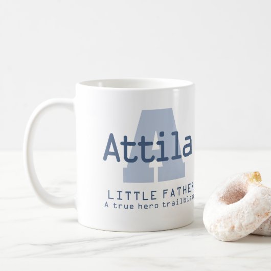 Attilaの名前はモノグラムA青を意味する コーヒーマグカップ (ドーナツ)