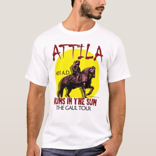 Attila 「日曜日のフン族」旅行(人のライト前部) tシャツ (正面)