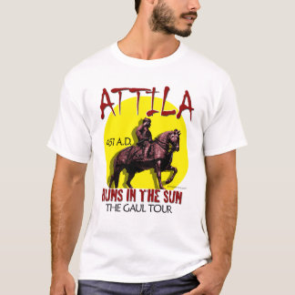 Attila "日曜日のフン族"旅行(人のライト) tシャツ