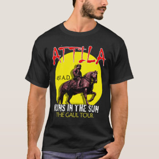 Attila 「日曜日のフン族」旅行(人の暗い前部) tシャツ