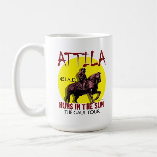 Attila "日曜日旅行のフン族"マグかガラス コーヒーマグカップ (左)