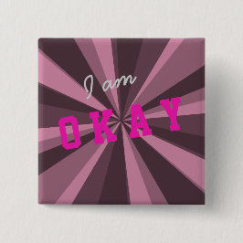 Attitation I am OK Light Beam on any Color 缶バッジ