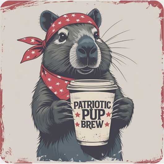 Attitude Capybara Sticker シール (正面)