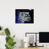 Attitude! Fitness Flower on Blue Poster ポスター (ホームオフィス)
