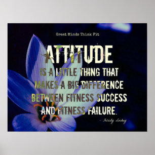 Attitude! Fitness Flower on Blue Poster ポスター