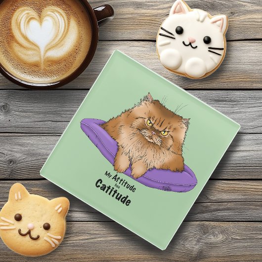 Attitude has Catitude ガラスコースター