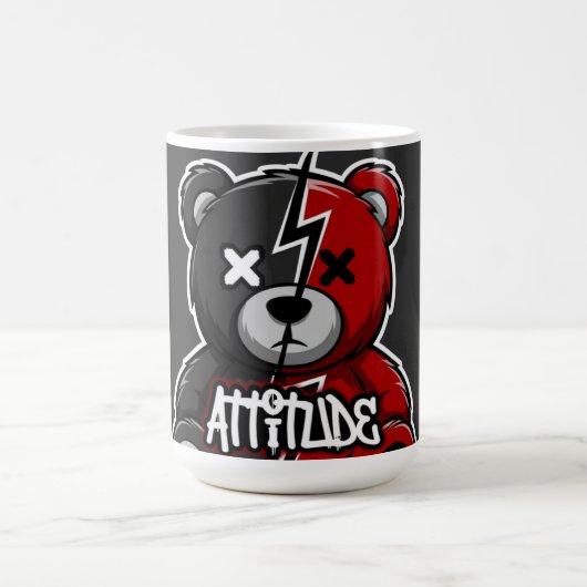 Attitude Split Bear | ライトニングX-Eyesテディグラフ コーヒーマグカップ (中央)