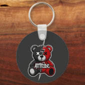Attitude Split Bear | Lightning X-Eyes Teddy Graph キーホルダー (正面)