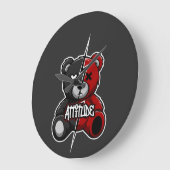 Attitude Split Bear | Lightning X-Eyes Teddy Graph ラージ壁時計 (傾斜)
