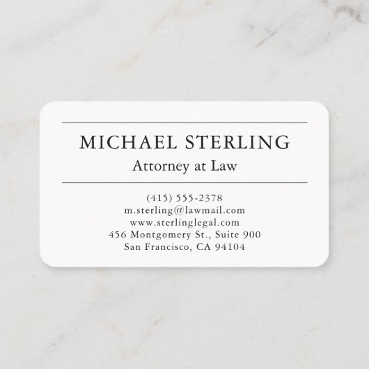 Attorney at Law 名刺 (裏面)