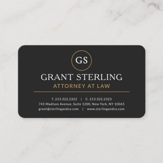 Attorney at Law Black Gold Professional 名刺 (正面)