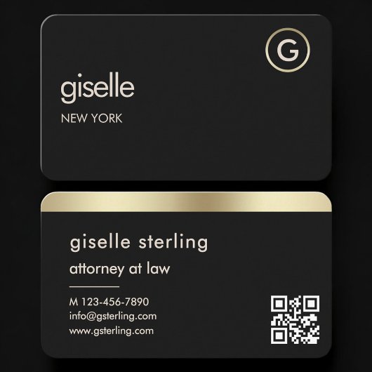 Attorney at Law Black Gold QR Code 名刺
