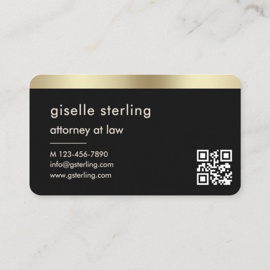 Attorney at Law Black Gold QR Code 名刺 (裏面)