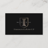 Attorney At Law Black Luxe Monogram QR Code Photo 名刺 (正面)