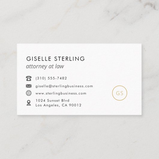 Attorney at Law Burgundy & Gold 名刺 (裏面)