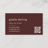 Attorney at Law Burgundy Gold QR Code 名刺 (裏面)