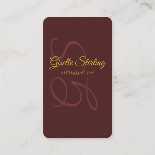 Attorney at Law Burgundy Gold QR Code 名刺 (正面)