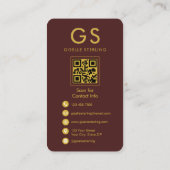 Attorney at Law Burgundy Gold QR Code 名刺 (裏面)